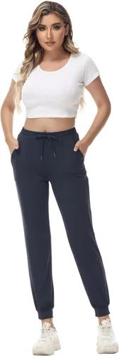 Vista 2 de ZTN Pantalones deportivos con cordón para mujer, pantalones deportivos para entrenamiento, senderismo, casuales, ligeros, con puños cónicos