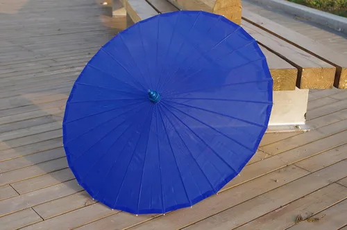 Vista 35 de Sombrilla de tela de bambú lisa, ideal para recuerdos de fiesta de boda (azul claro)
