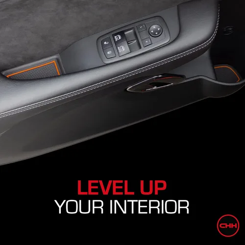 Vista 4 de CupHolderHero Compatible con accesorios Dodge Challenger 2015-2024 - Insertos de portavasos antideslizantes antipolvo, tapetes para consola central