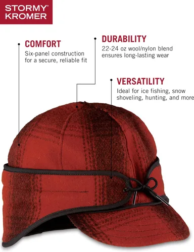 Vista 17 de Stormy Kromer Rancher Cap - Gorro de lana Thinsulate de invierno con orejeras de forro polar