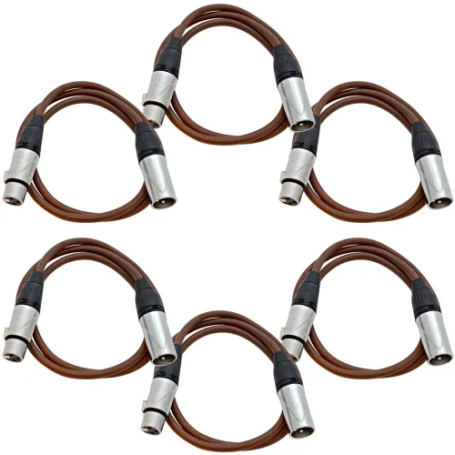 Vista 33 de SEISMIC AUDIO - SAXLX-2 - Paquete de 6 cables de conexión XLR macho a XLR hembra de 2 pies - Equilibrados - Cables de conexión de 2 pies