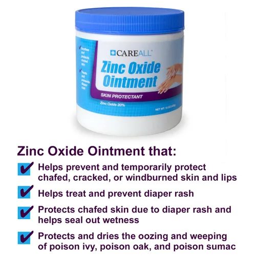 Vista 4 de CareAll Ungüento de barrera protectora de piel con óxido de zinc al 20%, 15 oz., Proporciona alivio, prevención y tratamiento para la irritación