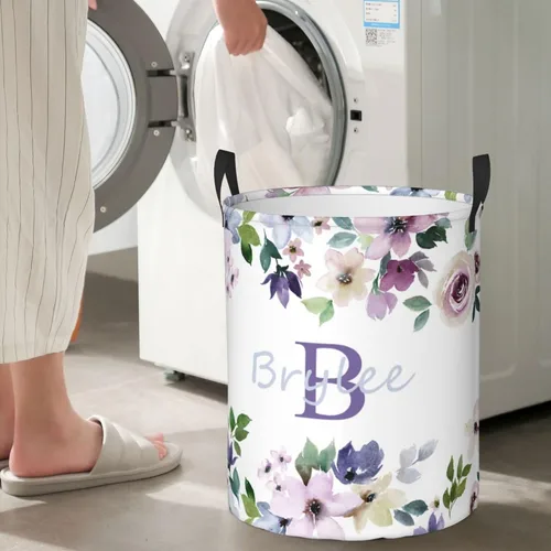 Vista 2 de Cesta de lavandería plegable para dormitorio, cesta de baño con asa