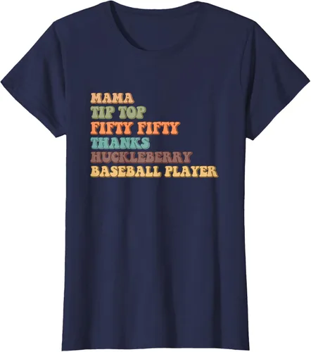 Vista 29 de Mama Tip-Top Fifty Fifty Thanks Huckleberry - Camiseta de béisbol, Negro