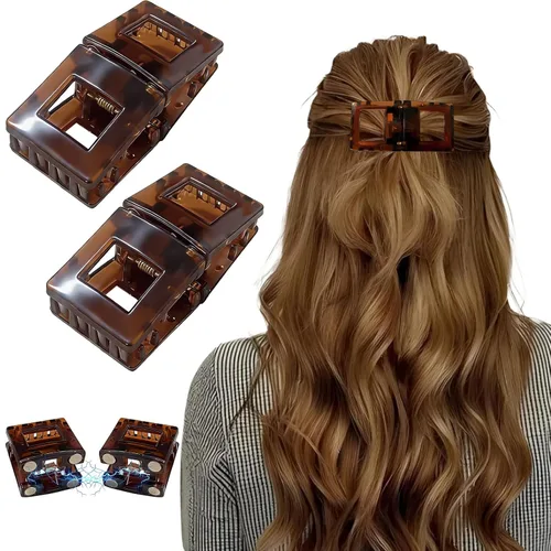 Vista 9 de 6 pinzas de plátano para cabello grueso, 2 piezas grandes de 5.12 pulgadas