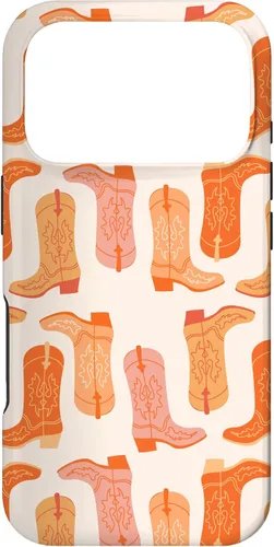 Vista 30 de Cowboy Boot Illustration Preppy Western in Orange Case for iPhone 17