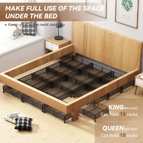 Vista 6 de Contenedor de Almacenamiento Debajo de la Cama con Ruedas, Organizador de Cajones de Almacenamiento para Zapatos Debajo de la Cama, Contenedores