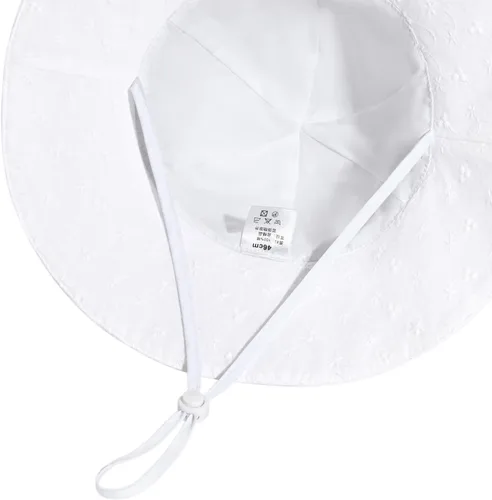Vista 56 de Sombrero de sol para bebé niña con UPF 50+ sombrero de playa ajustable para exteriores con ala ancha