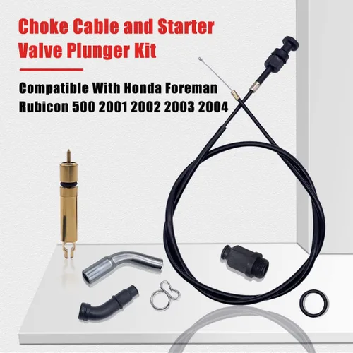 Vista 3 de Kit de émbolo de cable de estrangulador y válvula de arranque compatible con Honda TRX450 Foreman 450 es 1998 1999 2000 2001 2002 20032004