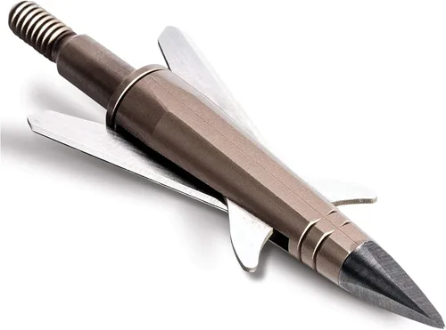 Vista 2 de New Archery Products NAP Slingblade 100 Grain Bow Crossbow Hunting Front Deploying Mechanical 3 Pieces Broadhead Set