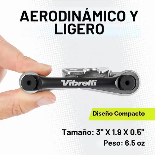 Vista 5 de Vibrelli Bike Multi Tool V19 - Con estuche de transporte - Multiherramienta para bicicletas de alto rendimiento
