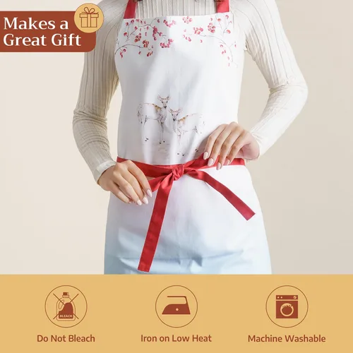 Vista 762 de Maison d' Hermine Delantales para mujer con bolsillo, 100% algodón (27.50 x 31.50 pulgadas)