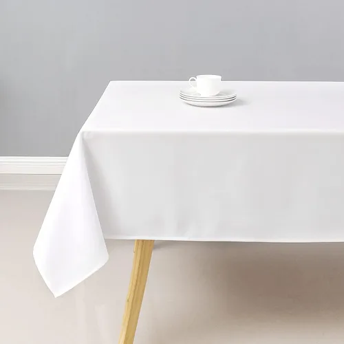 Vista 9 de Wewoch Mantel rectangular beige resistente al agua lavable de poliéster para comedor, cocina, fiestas, bodas y uso al aire libre, 52 x 70 pulgadas