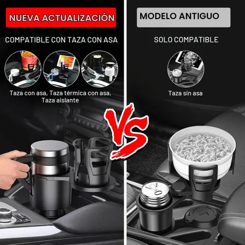 Vista 5 de Expansor de Portavasos para Automóvil 2 en 1 Extensor Adaptador de Portavasos Multifuncional para Automóvil con Base Ajustable Compatible con Hydro