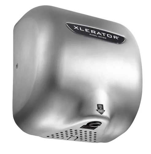 Vista 2 de XLERATOR XL-SB 1.1N Secador de manos comercial de alta velocidad, cubierta de acero inoxidable cepillado, secadora Excel, sensor automático, montaje