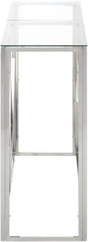 Vista 9 de vidaXL Mesa de consola, mesa de sofá, mesa de consola de pasillo, detrás de la mesa del sofá para sala de estar, estilo moderno, acero inoxidable