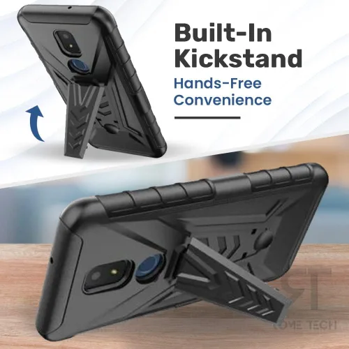 Vista 5 de Rome Tech Funda con clip para cinturón para Cricket Icon 3 de 6.5 pulgadas (2021) - Funda de teléfono celular de doble capa a prueba de golpes