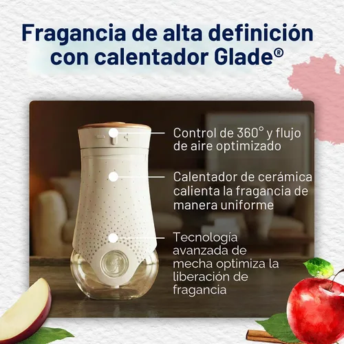 Vista 6 de Glade PlugIns - Repuestos de ambientador, aceites esenciales perfumados para el hogar y el baño, aroma Apple Cinnamon, 3.35 onzas líquidas, 5