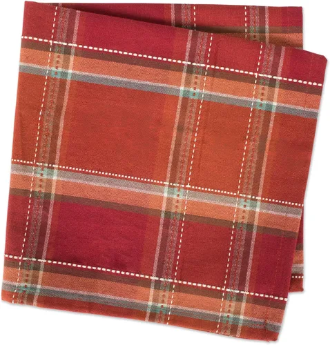 Vista 3 de DII Autumn Pumpkin Spice Kitchen Collection - Decoración de mesa de algodón para otoño/Acción de Gracias, juego de servilletas cuadradas, 20 x 20