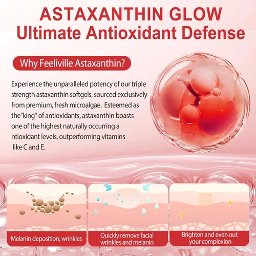 Vista 2 de Astaxantina 12 mg – Suplementos antioxidantes de astaxantina premium para apoyo a la salud de la piel y los ojos – Fuente de microalgas frescas