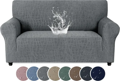Vista 32 de MAXIJIN Funda impermeable para sillón de sala de estar, 1 pieza elástica con brazos, protector de muebles lavable para perros y mascotas (S, café)