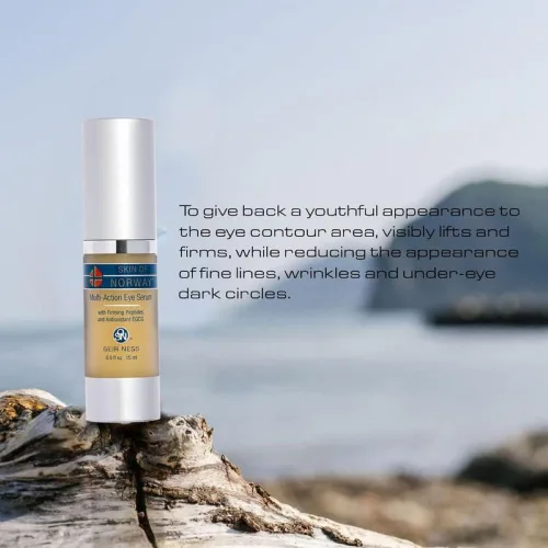 Vista 3 de Geir Ness Skin of Norway - Suero multiacción para ojos, Cloudberry y péptidos reafirmantes, ilumina las ojeras, para ojos cansados e hinchados