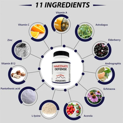 Vista 3 de Apoyo inmunológico de defensa inmediata: zinc, saúco negro, equinácea, vitamina A y C con B12, potente refuerzo de la inmunidad para adultos