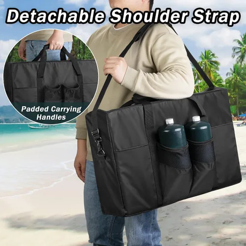 Vista 5 de samdew Funda de transporte para estufa de campamento, bolsa de almacenamiento para estufa de campamento compatible con estufa de gas Coleman de 2