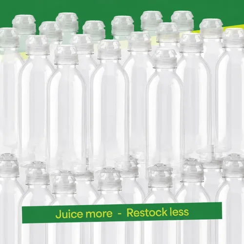 Vista 5 de EconoHome Paquete de 50 botellas redondas de jugo de 12 onzas, sin BPA