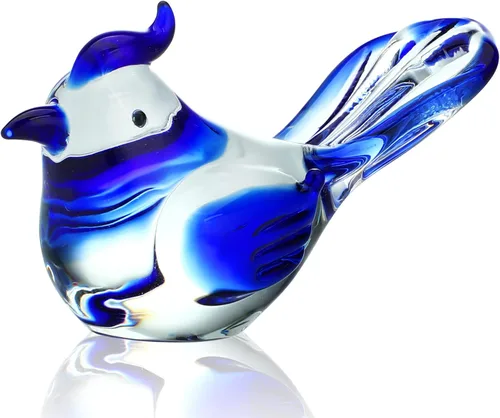 Vista 9 de HDCRYSTALGIFTS 4 figuras coloridas de pájaros de cristal, figuras coleccionables de animales de 3 pulgadas, regalos para mujeres, amantes