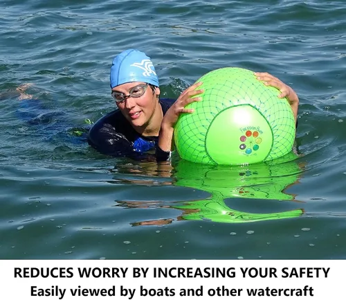 Vista 5 de Boya de natación en aguas abiertas Altamente visible, aumenta la seguridad Ideal para nadadores recreativos, triatletas, kayakistas Baja