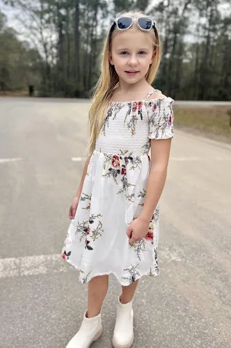 Vista 9 de Arshiner Vestido casual de verano floral sin mangas para niñas de 4 a 13 años