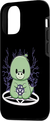Vista 2 de iPhone 15 Dinosaur Tyrannosaurus With Pentagram Halloween Case