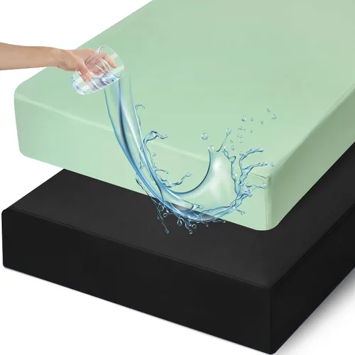 Vista 9 de David's Kids Juego de 2 sábanas ajustadas impermeables para cuna, protector ultra suave y transpirable para colchón de cuna para niños y niñas