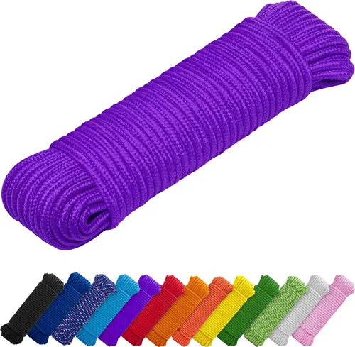 Vista 15 de TECEUM Cuerda – 90 pies x 1/4 pulgada (7mm) – Verde Ejército – Cuerda Utilitaria Versátil y Resistente – Acampada, Artesanía, Asta de Bandera