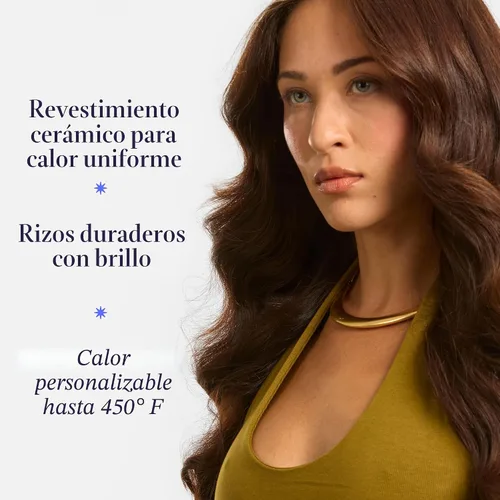 Vista 2 de HOT TOOLS Rizador cónico extra largo profesional de cerámica nano para rizos brillantes, 3/4 a 1 1/4 pulgadas Barril cónico de 3/4 a 1.25 pulgadas