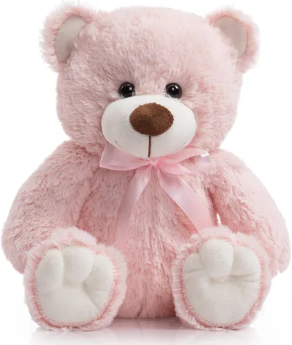 Vista 16 de Oso de peluche súper color, juguete de peluche para niños, novia, familia, felicitaciones, baby shower, cumpleaños, beige, 14 pulgadas