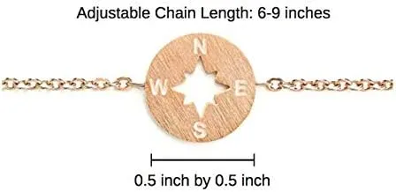 Vista 8 de Rosa Vila Compass Bracelet - Direction of Life & Id Be Lost Without You, Compass Jewelry, Woman's Friendship Bracelets for Best Friends