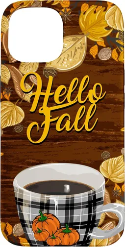 Vista 6 de Funda para iPhone 16 Hello Fall Leaves Coffee Cup Pumpkin Autumn Thanksgiving Case