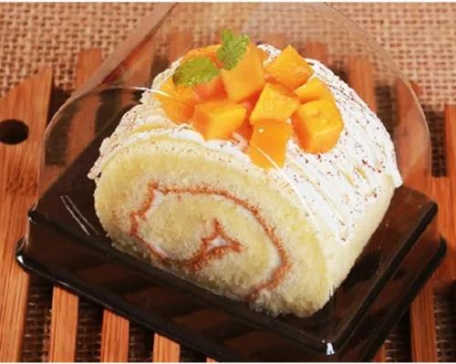 Vista 3 de Juego de 50 cajas de rollo para tartas, contenedor individual personal de rollo suizo con cúpula transparente, muffins, queso, pastelería, postre