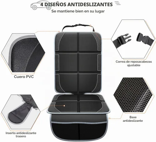 Vista 4 de Gimars Protector de asiento de automóvil, 2 unidades, cojín EPE grueso XL, impermeable, tela 600D, funda para asiento de automóvil infantil