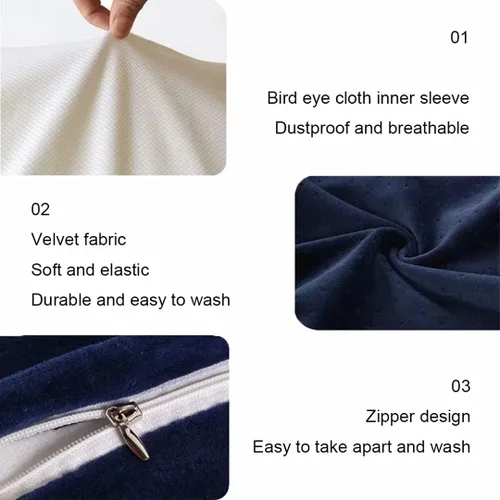 Vista 2 de Almohadas de espuma viscoelástica, gel refrescante, almohada ortopédica cervical para dolor de cuello, tamaño ergonómico estándar con funda lavable