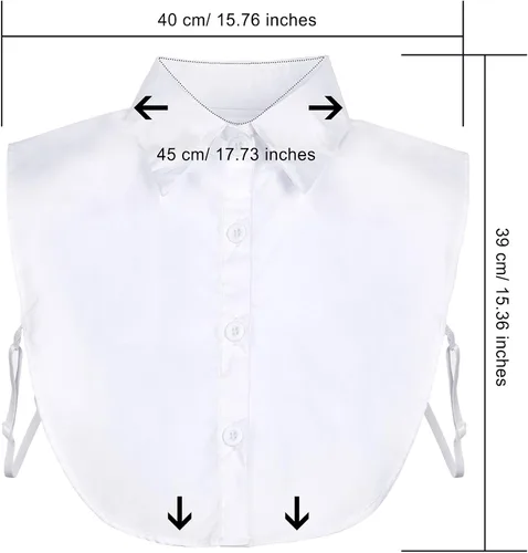 Vista 2 de SATINIOR 3 piezas falso cuello mujeres desmontable Dickey blusa media camisas cuello
