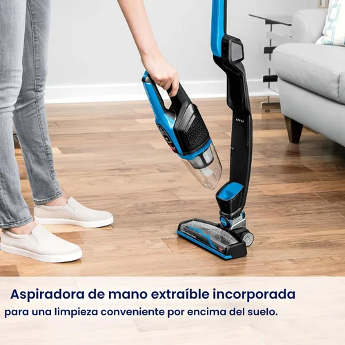 Vista 4 de Bissell, 3061 Aspiradora de Palo Inalámbrica Featherweight, Autoportante, Azul Eléctrico, Negro
