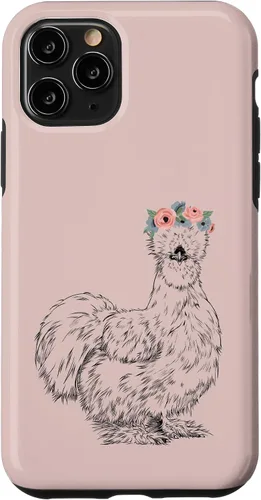 Vista 29 de Silkie Chicken with Floral Headband Farm Animal Funda para iPhone 17