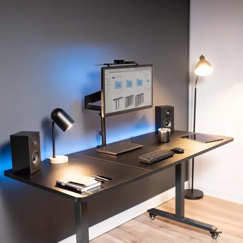 Vista 8 de VIVO 13 pulgadas Montura de estante para monitor VESA sobre y bajo, para dispositivos multimedia, altavoces, routers y más, compatible con VESA