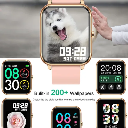 Vista 4 de Popglory Reloj inteligente, reloj inteligente con presión arterial, monitor de oxígeno en sangre, monitor de actividad física con monitor