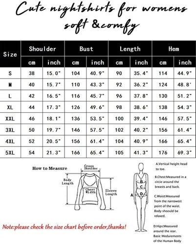 Vista 6 de ENJOYNIGHT - Camisones de algodón para mujer, tallas extragrandes, camisa de dormir de manga corta con estampado