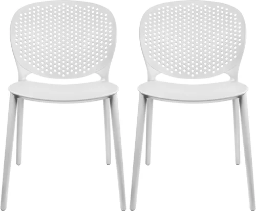 Vista 17 de 2xhome Juego de 2 sillas de comedor para patio Silla auxiliar moderna apilable para piscina al aire libre Plástico resistente a la intemperie
