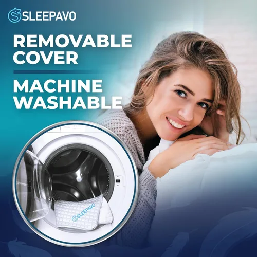 Vista 6 de Sleepavo Juego de 2 almohadas ajustables de espuma viscoelástica trituradas tamaño Queen, almohadas refrescantes extra suaves para dormir, espalda